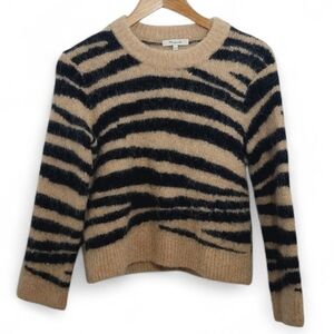 Madewell Women's Size Small Sweater Shruken Tiger Stripe Wool Alpaca Blend
